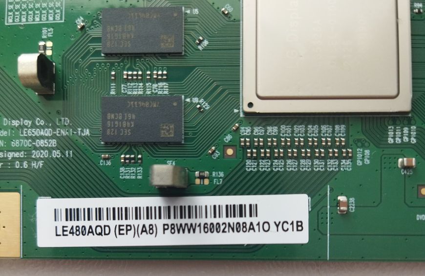 Плата T-con 6870C-0852B LE65AQD-ENA1-TJA L480AQD (EP)(A8) до телевізора LG OLED48C14LB, Б/в T1/144 фото