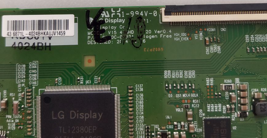 Плата T-CON 6870C-0552A 6871L-4024B до телевізора Philips 43PUS7803, Б/в T1/140 фото