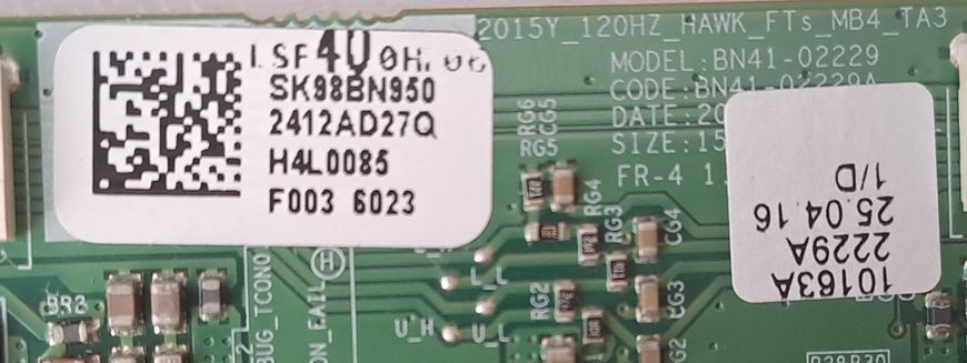 Плата T-con Bn41-02229A до телевізора Samsung UE40H6400, Б/в T1/130 фото