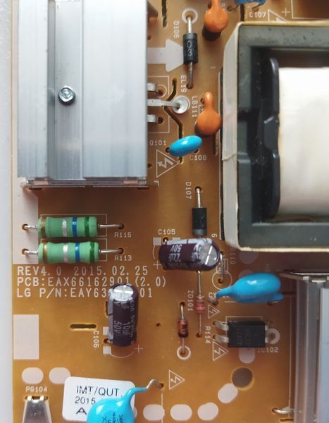 Блок живлення PSU EAX66162901 EAY63630301 LGP43B-15CH1 до телевізора LG 43LF540V, Б/в 1812210176 фото